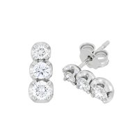 Boucles d'oreilles World Diamond Group Femme Trilogy in Or blanc Diamante 0.55 Ct ONE3004-30 - ONE3004-30
